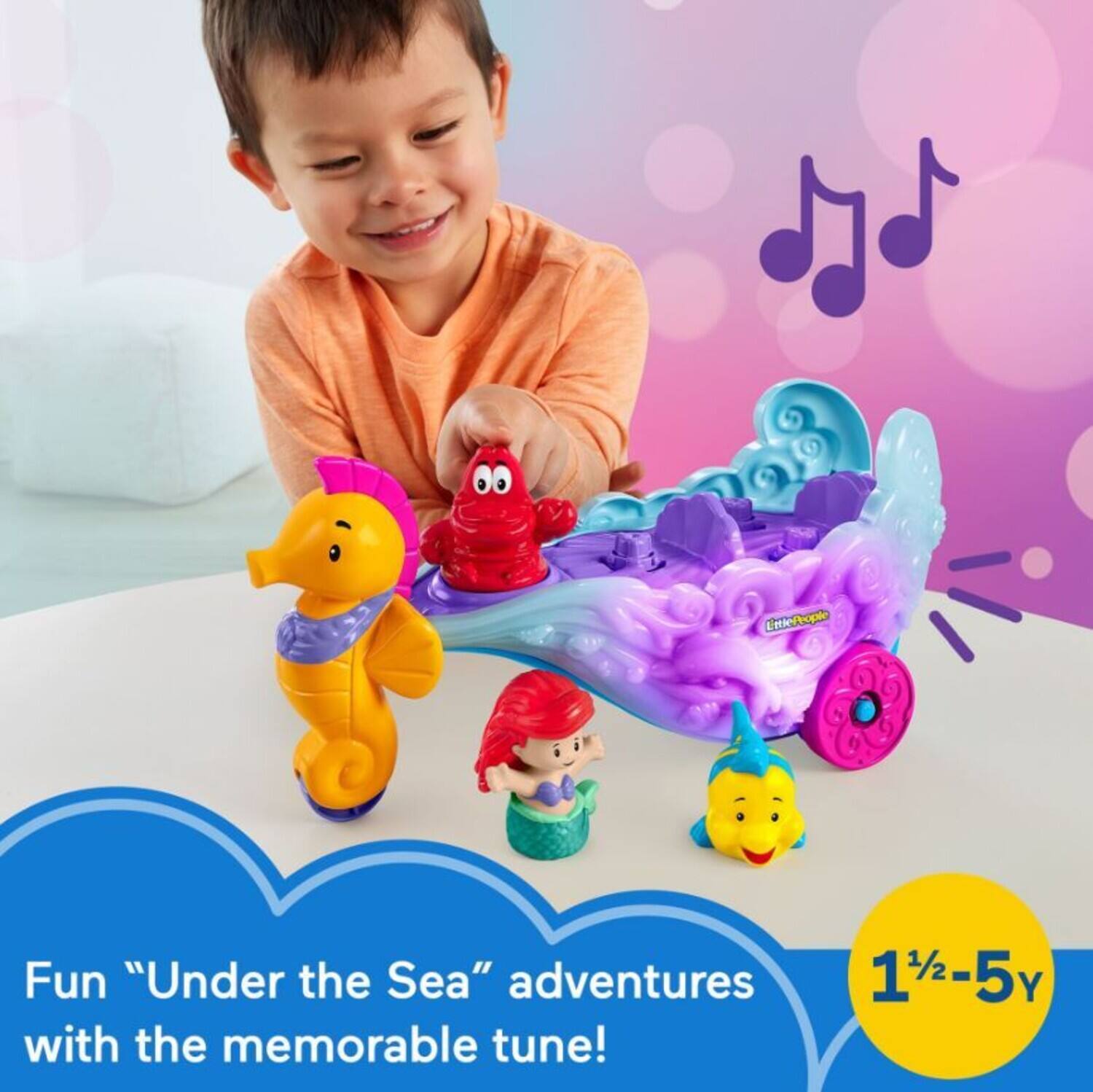 Fun "Under the Sea" adventures with the memorable tune!  
1½-5y