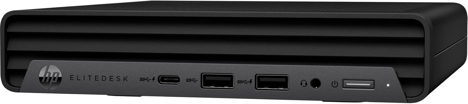 Alt View 3. HP - HP EliteDesk 800G6 Mini Desktop Computer, Core i5-10500T, 16GB RAM, 1TB PCIe SSD, SUB KB & Mouse, Wi-Fi, BT, Win11 Pro - Black.