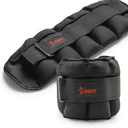 Sunny Health & Fitness - Adjustable Ankle Weight 5-Pound (Pair) - Black