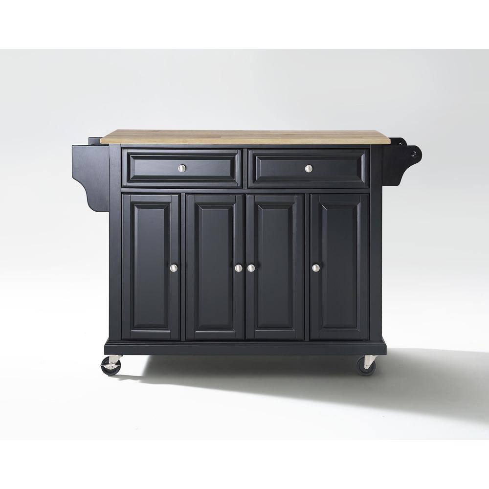 Left. Crosley Furniture - Full Size Wood Top Kitchen Cart - Black.