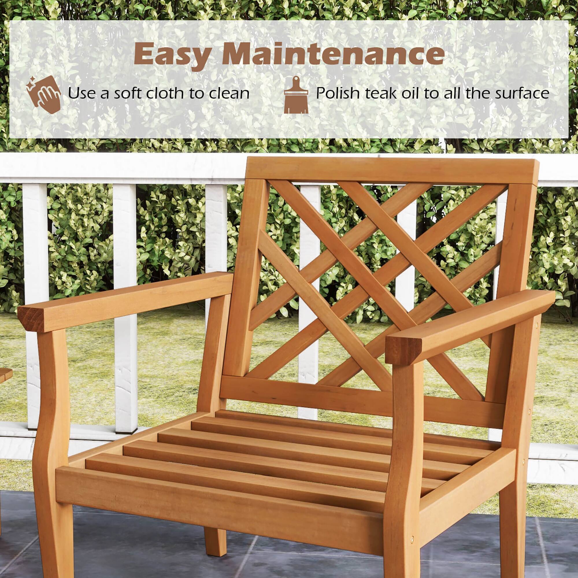 Easy Maintenance

- Use a soft cloth to clean
- Polish teak oil to all the surface
