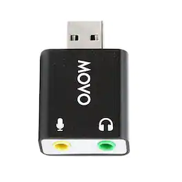 MOVO - USB-AC 3.5mm TRS Microphone to USB 2.0 Stereo Audio External Sound Card Adapter for PC and Mac