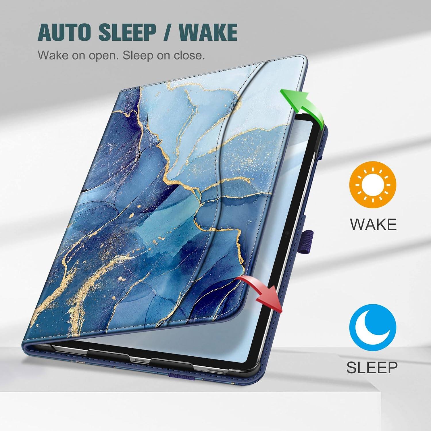 AUTO SLEEP / WAKE  
Wake on open. Sleep on close.  

WAKE  
SLEEP