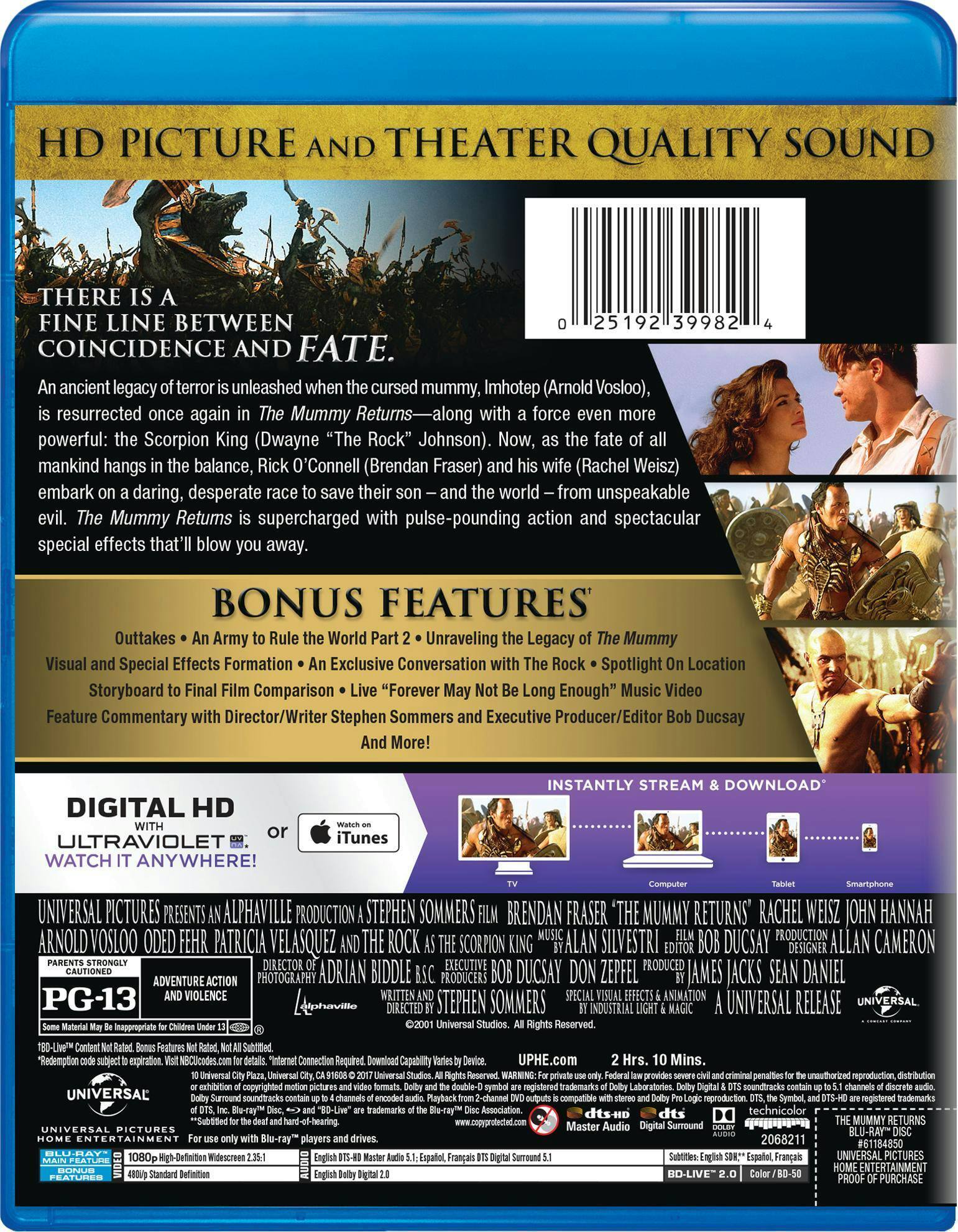 Angle. The Mummy Returns (Blu-ray + Digital HD) [Blu-ray].