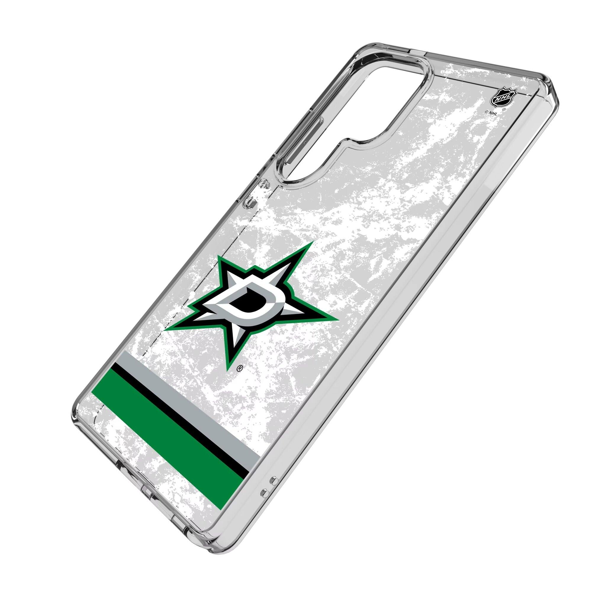Alt View 1. Keyscaper - Dallas Stars Galaxy Stripe Clear Ice Case - S24 - Multicolor.