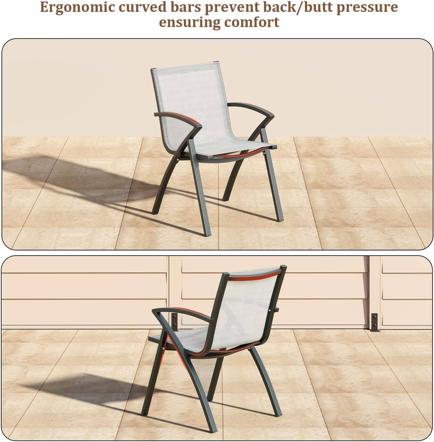 Ergonomic curved bars prevent back/butt pressure ensuring comfort