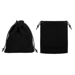 Unique Bargains - Bluetooth Headphone Bag, 2pcs 4.72x3.54 Inch Travel Headset Carrying Storage Pouch Drawstring for Over-Ear Headphones - Black