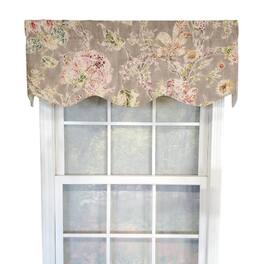 RLF Home - Monte Cristo Provance 3" Rod Pocket Lining Luxurious and Elegant Window Treatment Valance 50" x 15" - Gray