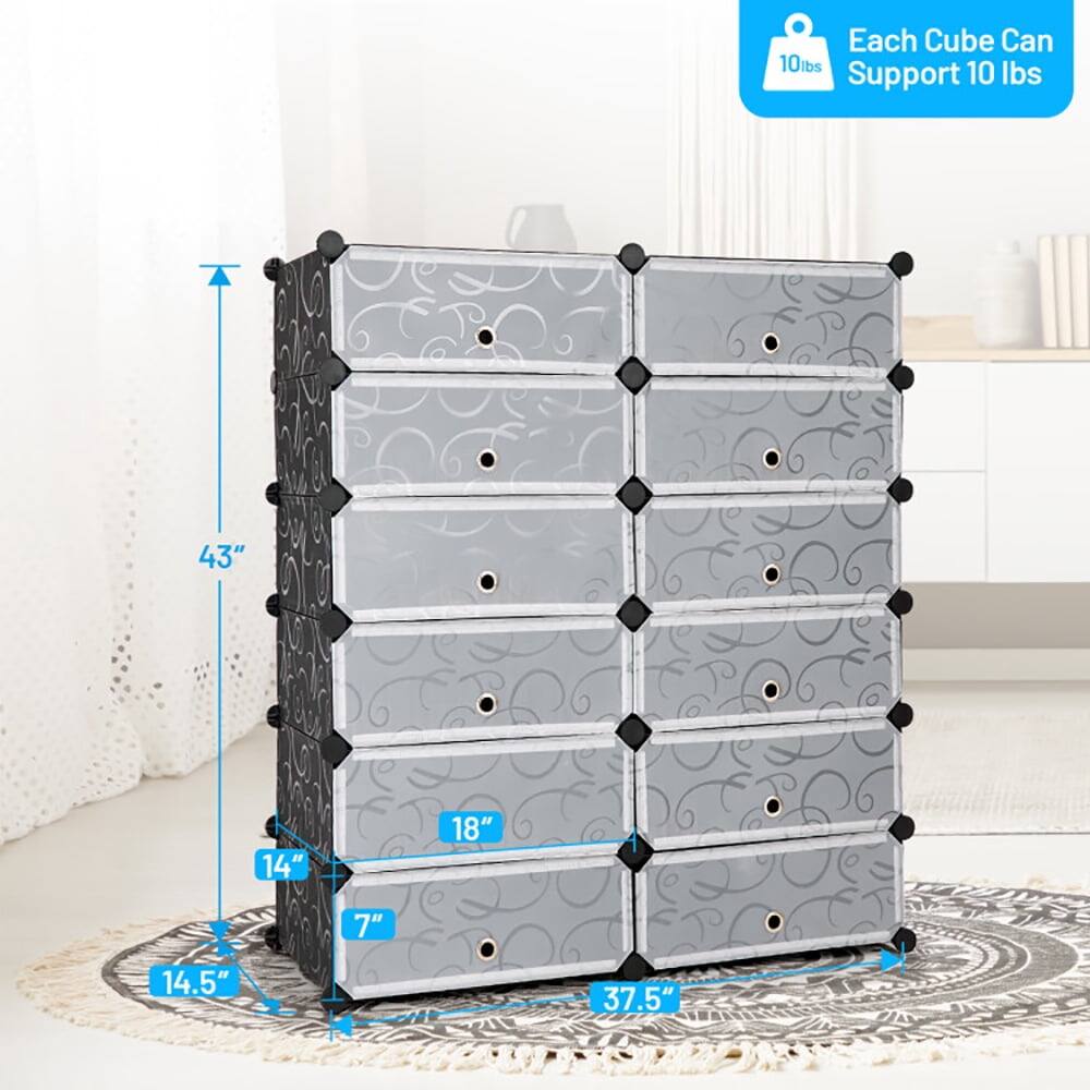 Each Cube Can Support 10 lbs

43"  
14"  
18"  
7"  
14.5"  
37.5"