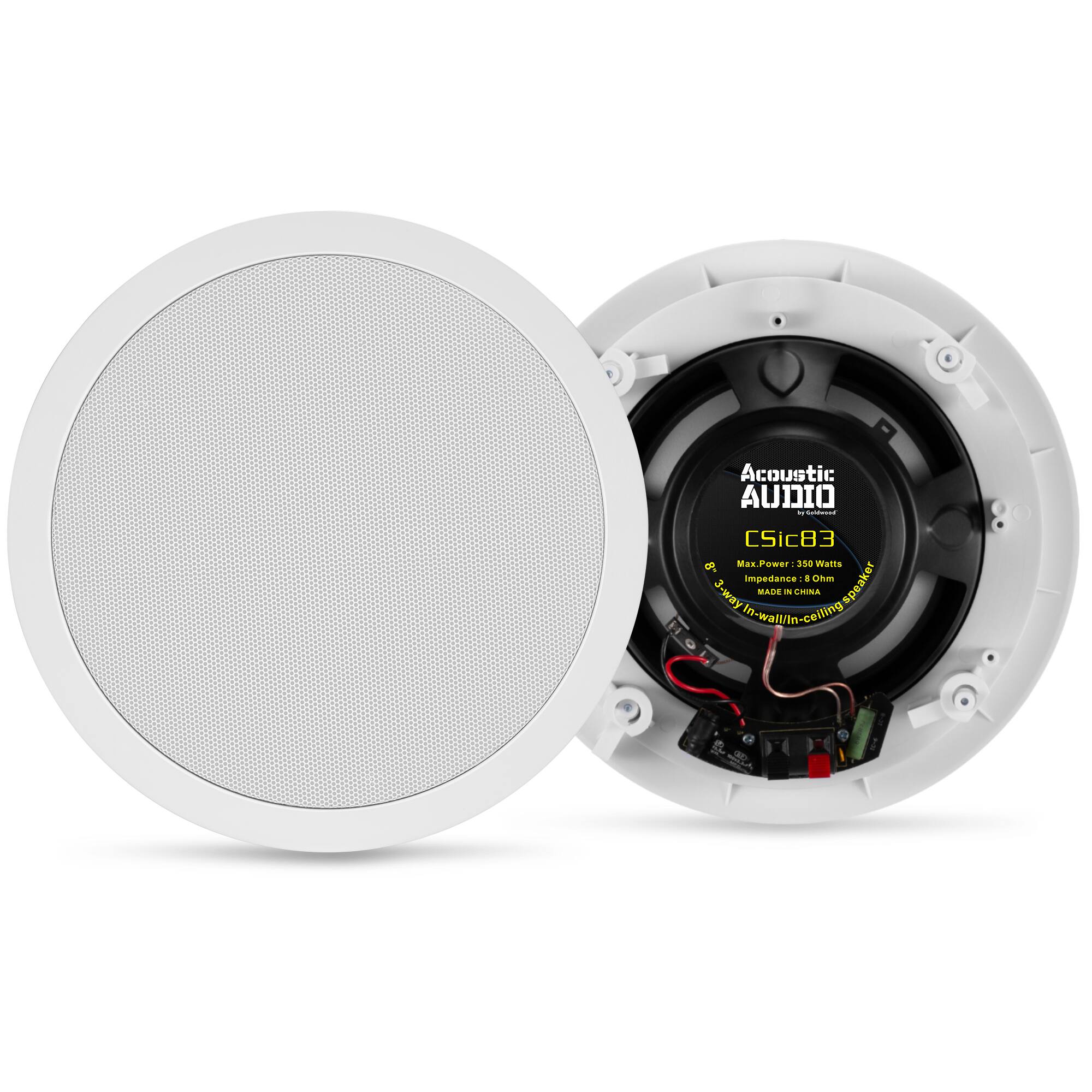 Acoustic AUDIO  
CSic83  
3-way in-wall/in-ceiling speaker  
Max Power: 35 Watts  
Impedance: 8 Ohm  
MADE IN CHINA