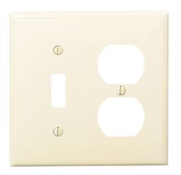 Leviton - 2 gang Nylon Duplex/Toggle Wall Plate 1 pk - Ivory