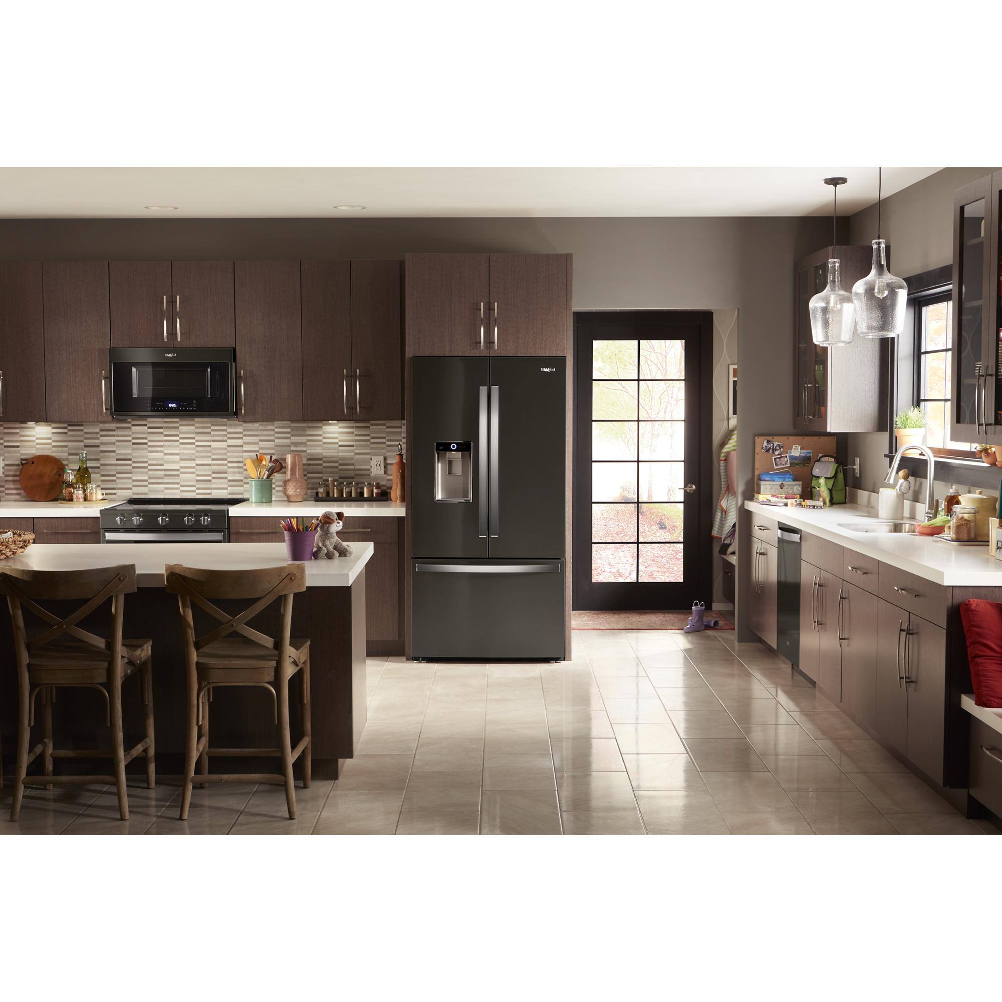 Alt View 11. Whirlpool - 23.8 Cu. Ft. French Door Smart Refrigerator with Auto-Humidity Crispers - Black Stainless Steel.
