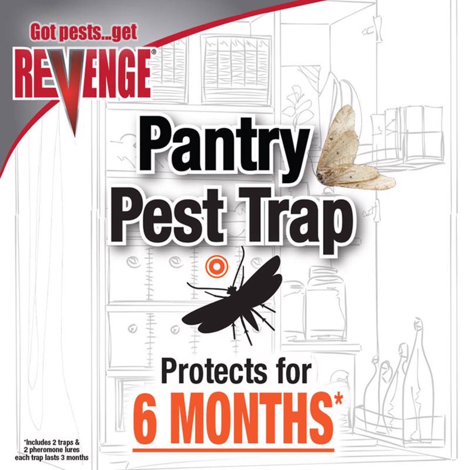 Got pests... get REVENGE Pantry Pest Trap *Includes 2 traps & 2 pheromone lures each trap lasts 3 months Protects for 6 MONTHS*