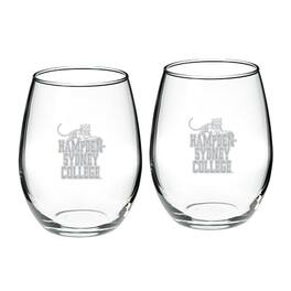 Jardine - Hampden-Sydney College Tigers Two-Piece 21oz. Stemless Wine Glass Set - Multicolor