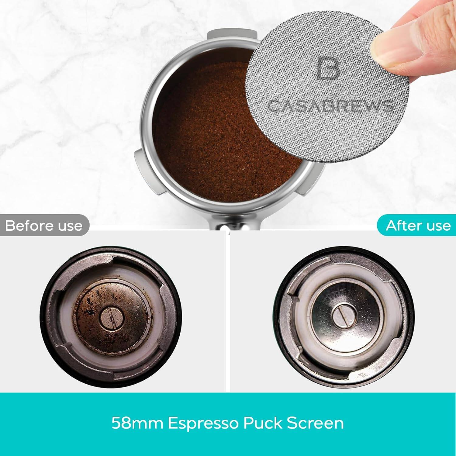 B CASABREWS

Before use
After use

58mm Espresso Puck Screen