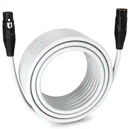 Lyxpro - 75 ft Balanced XLR Cable, Male to Female, 3 Pin Microphone Cable - White