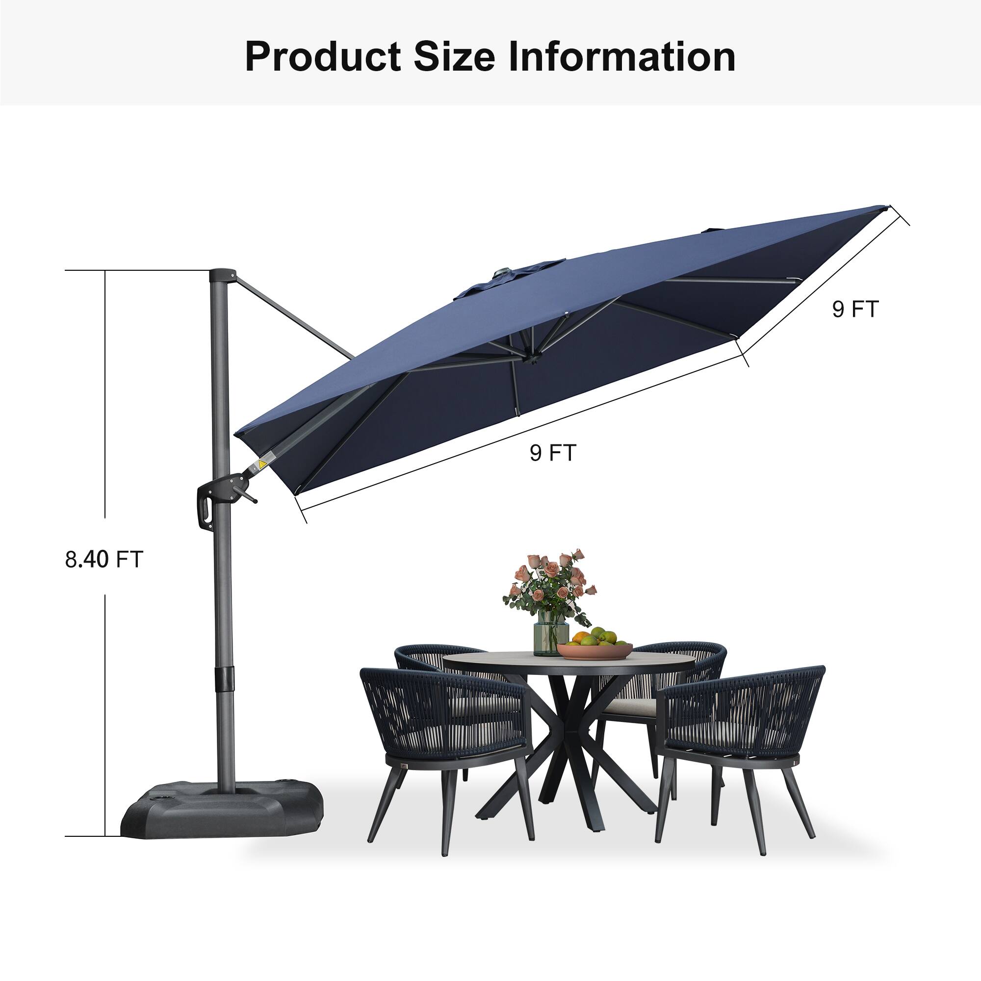 Product Size Information  
9 FT  
9 FT  
8.40 FT