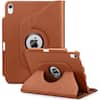 Front. DTTO - Rotating Case for iPad A16 11-inch 2025 and iPad 10th Generation 10.9 Inch 2022,360 Degree Rotating Protective Stand - Brown.