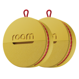 Roam - 3-in-1 Tracker - Bluetooth Item Locator, Keys/Luggage/Pet Gear, iOS or Android Find My, Waterproof, 2-Pack - Yellow