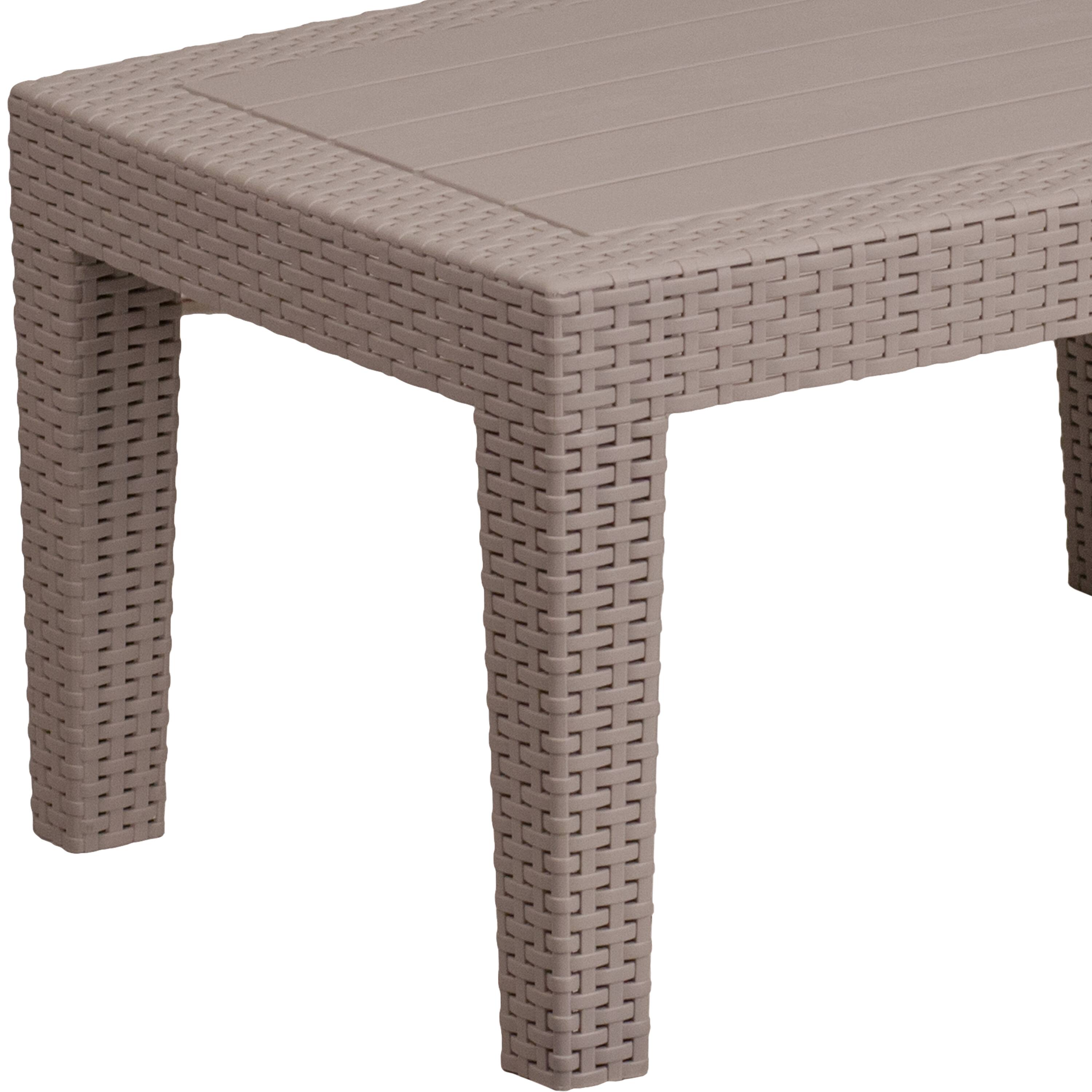 Alt View 7. Emma + Oliver - Outdoor Rattan Coffee Table - Light Gray.