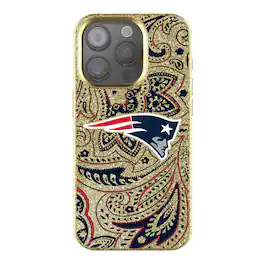 Keyscaper - NFL - New England Patriots - Paisley Bling iPhone Case - 14 - Gold