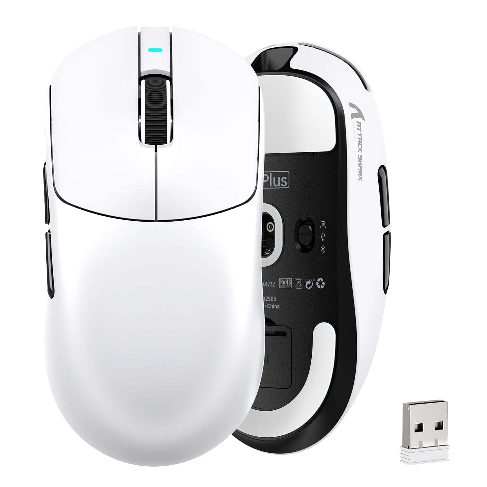 Cozy Serene - Wireless Mouse Black *attack Shark X8plus Gaming Tri-mode Connection 40000 Dpi Ultra - Wireless - White