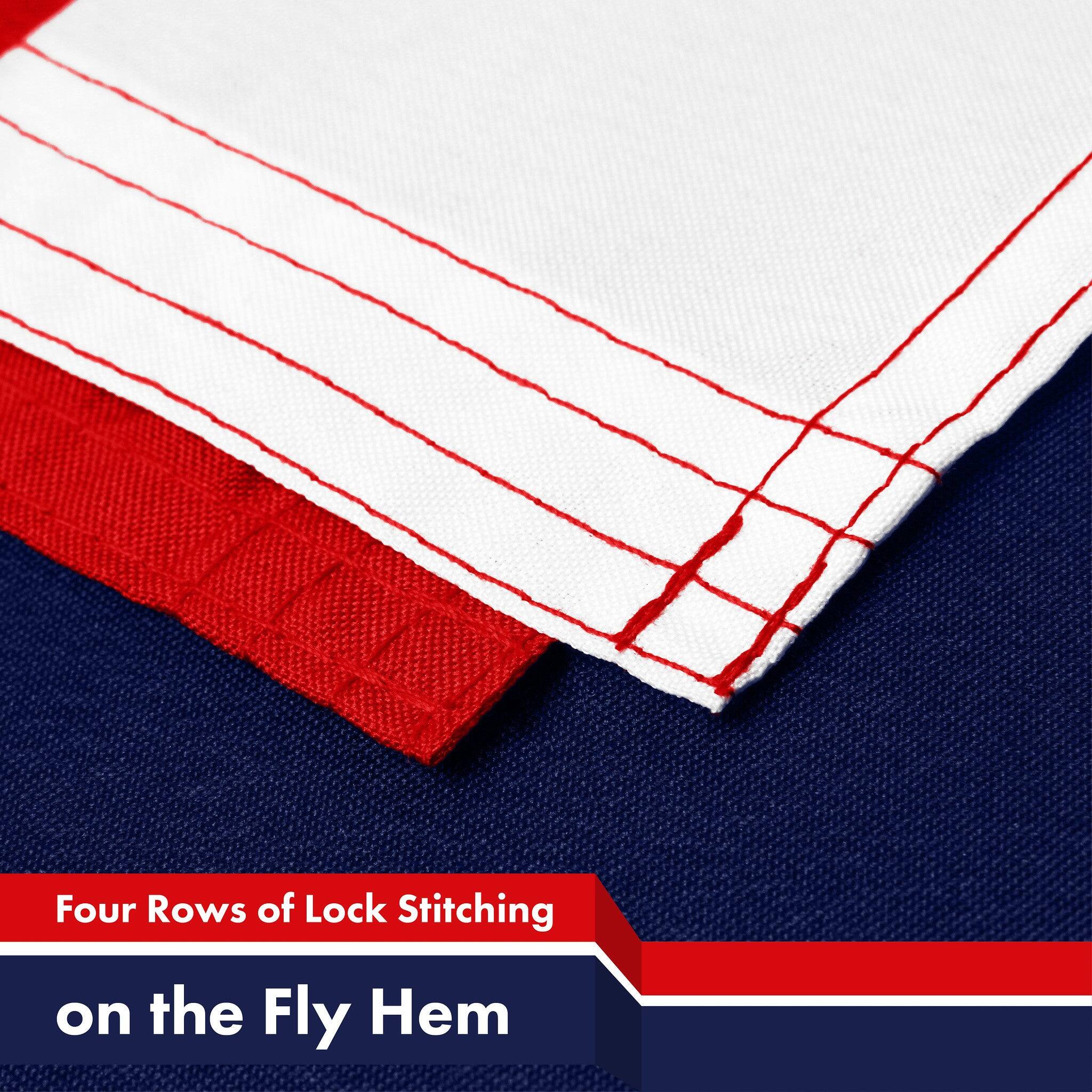 Four Rows of Lock Stitching on the Fly Hem