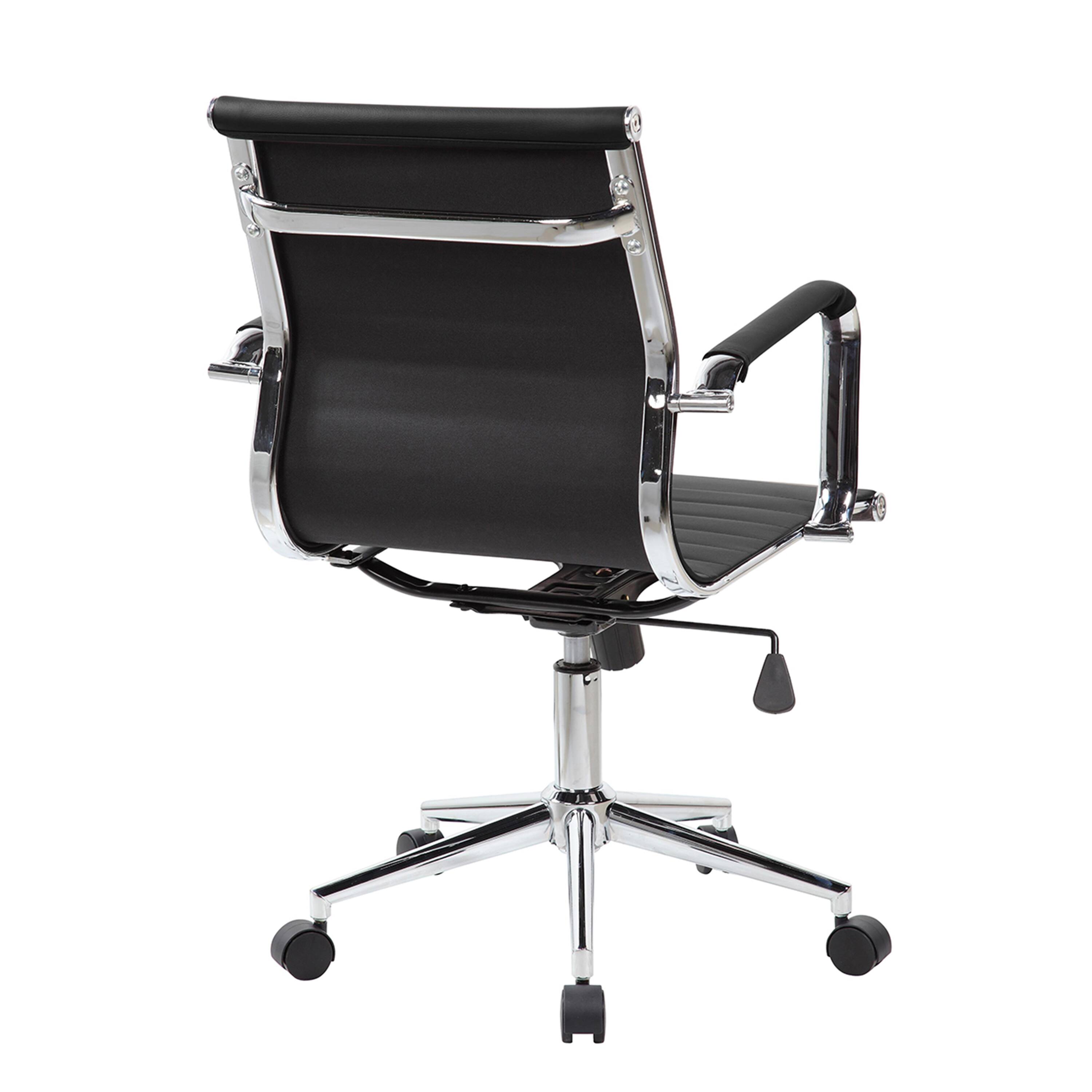Alt View 2. APRILSOUL - Modern Medium Back Executive Office Chair Black - Black.