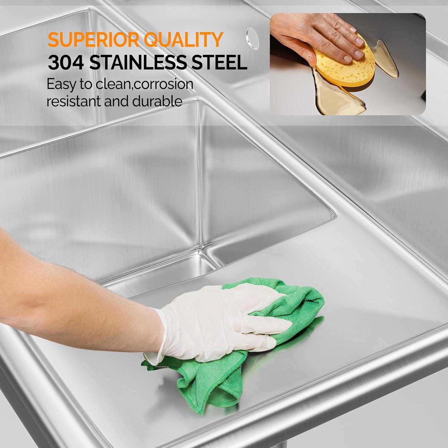 SUPERIOR QUALITY  
304 STAINLESS STEEL  
Easy to clean, corrosion resistant and durable