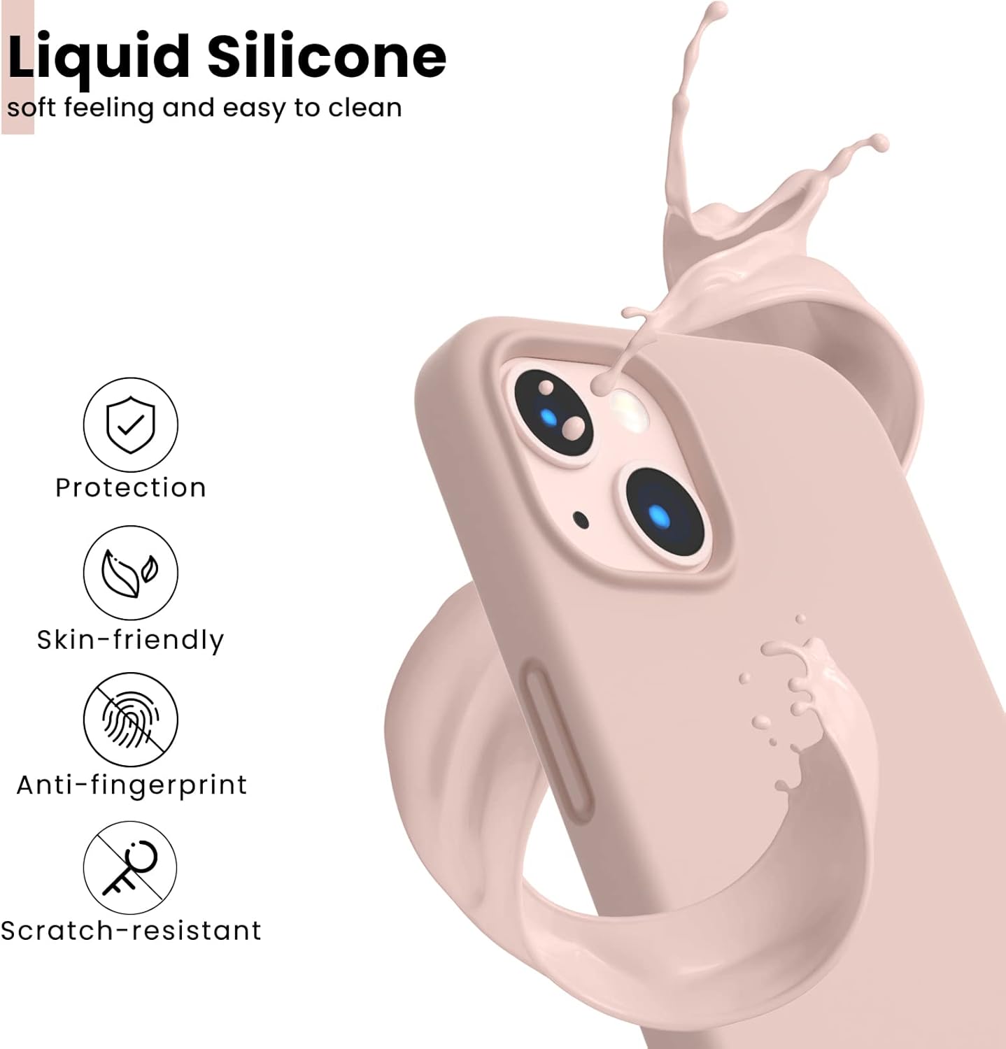 Liquid Silicone, soft feeling and easy to clean, Protection, Skin-friendly, Anti-fingerprint, Scratch-resistant