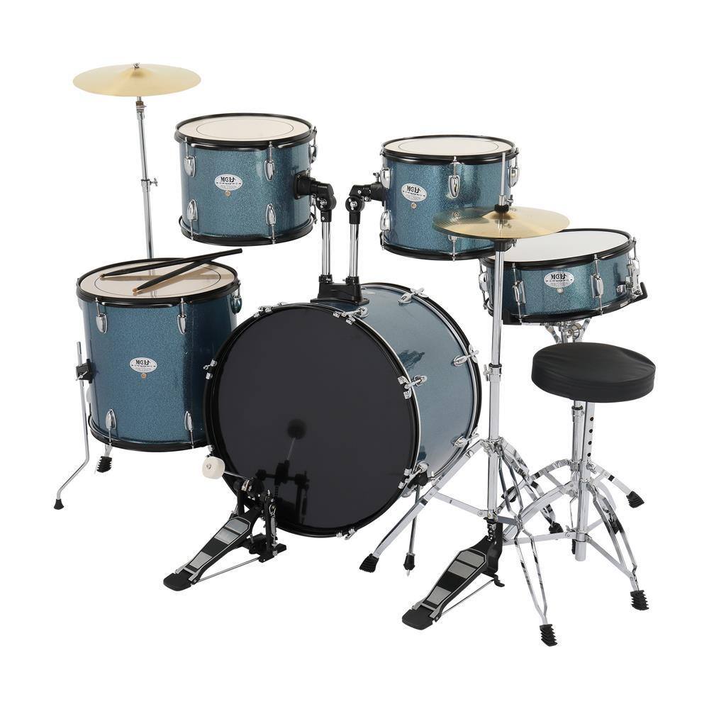 Alt View 2. Winado - 22 Inch Adult Drum Set, 5-Piece Full-Size Drums Kit with Cymbal Stands, Hi-hat Stand, Drum Pedal, Stool & Floor Tom.