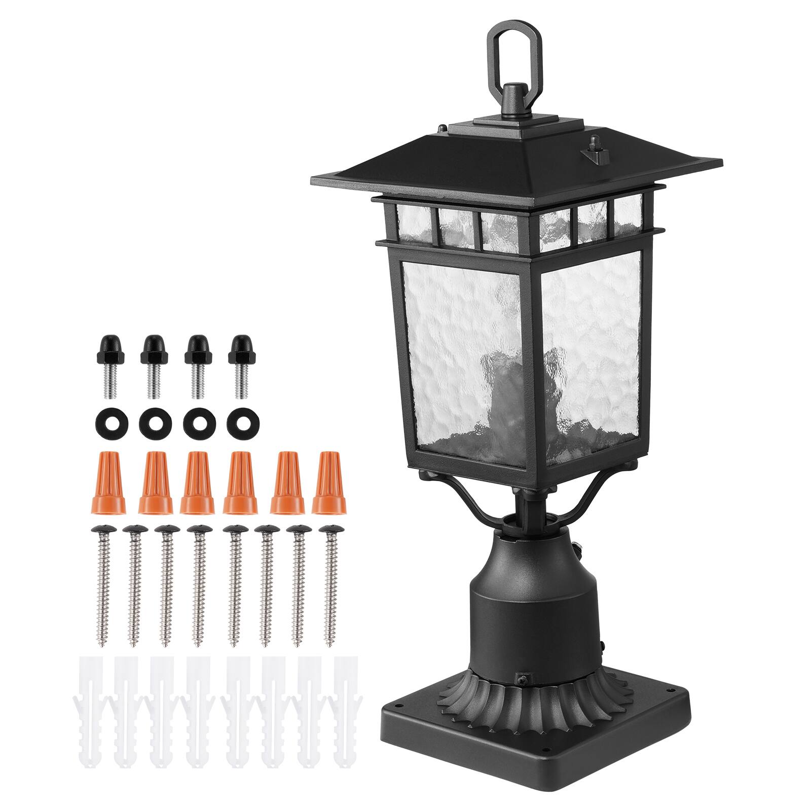 Alt View 5. VEVOR - 2 Pack Dusk to Dawn Outdoor Post Light, 15.75 in, Waterproof Lamp Post Light Fixtures - Black.