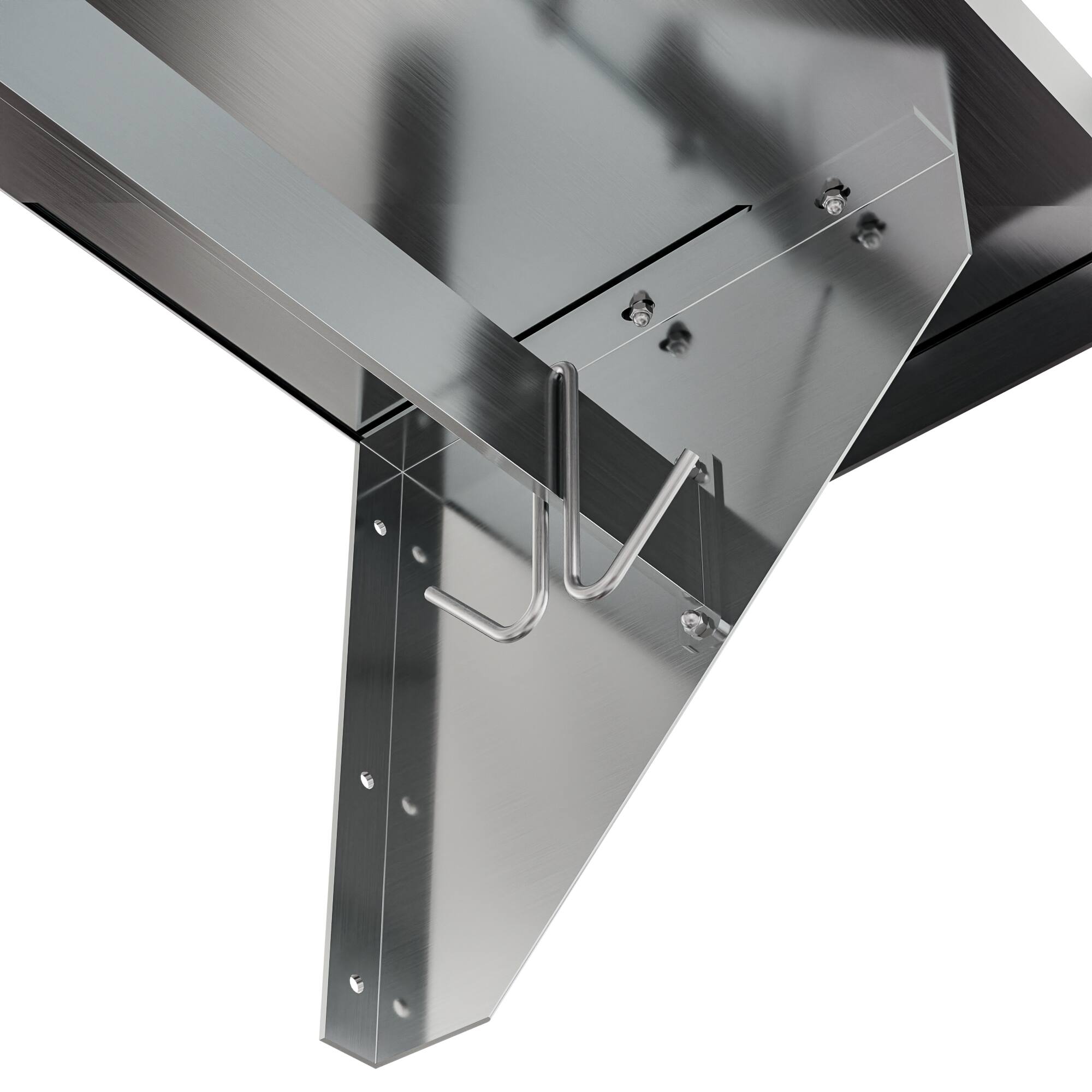 Alt View 4. Koolmore - 12" x 60" 18-Gauge Stainless-Steel Heavy Duty Wall Shelf with Pot Rack, WMPS-1260. - Stainless-Steel.