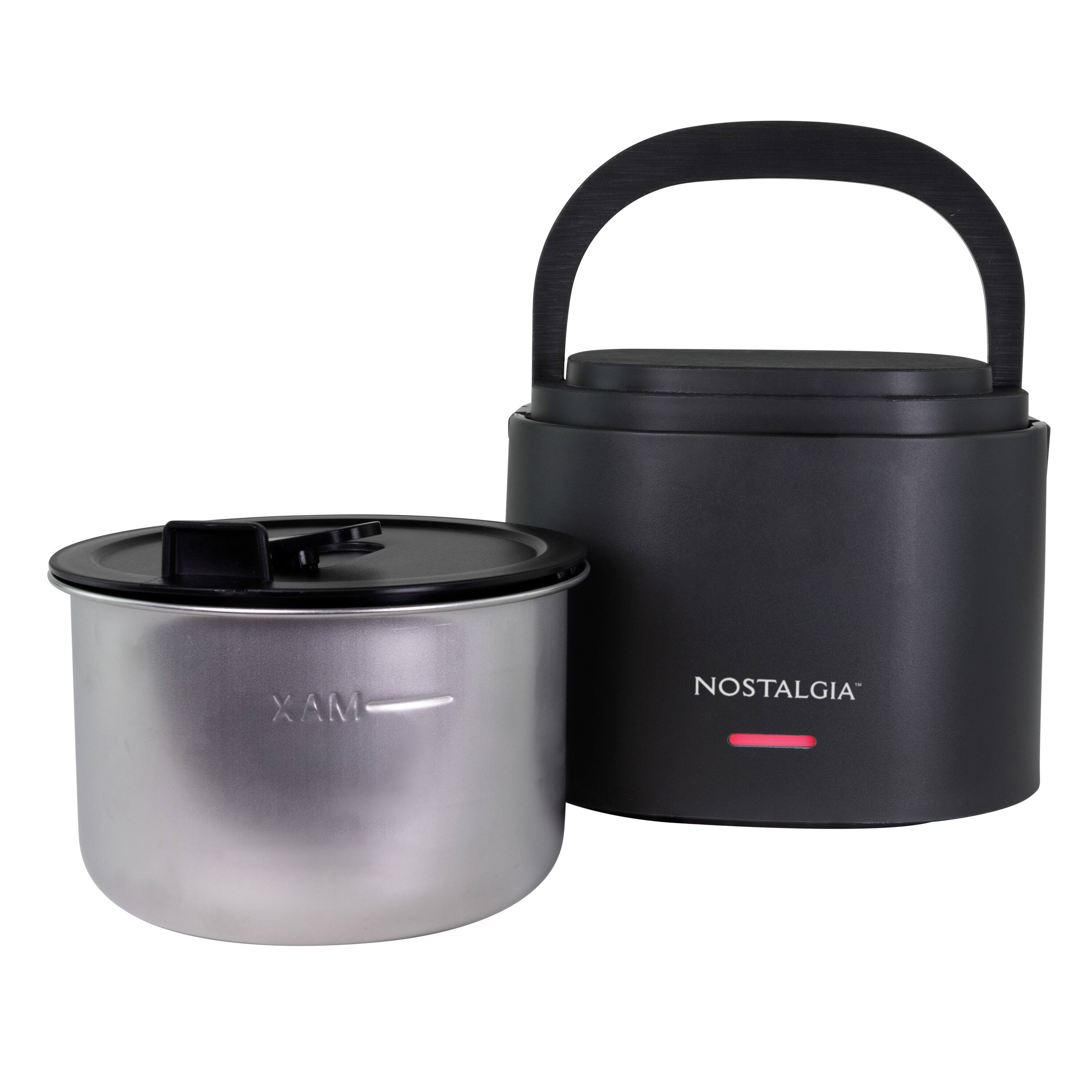 Alt View 4. Nostalgia - 20-oz. Portable Heated Lunch Box - Black.