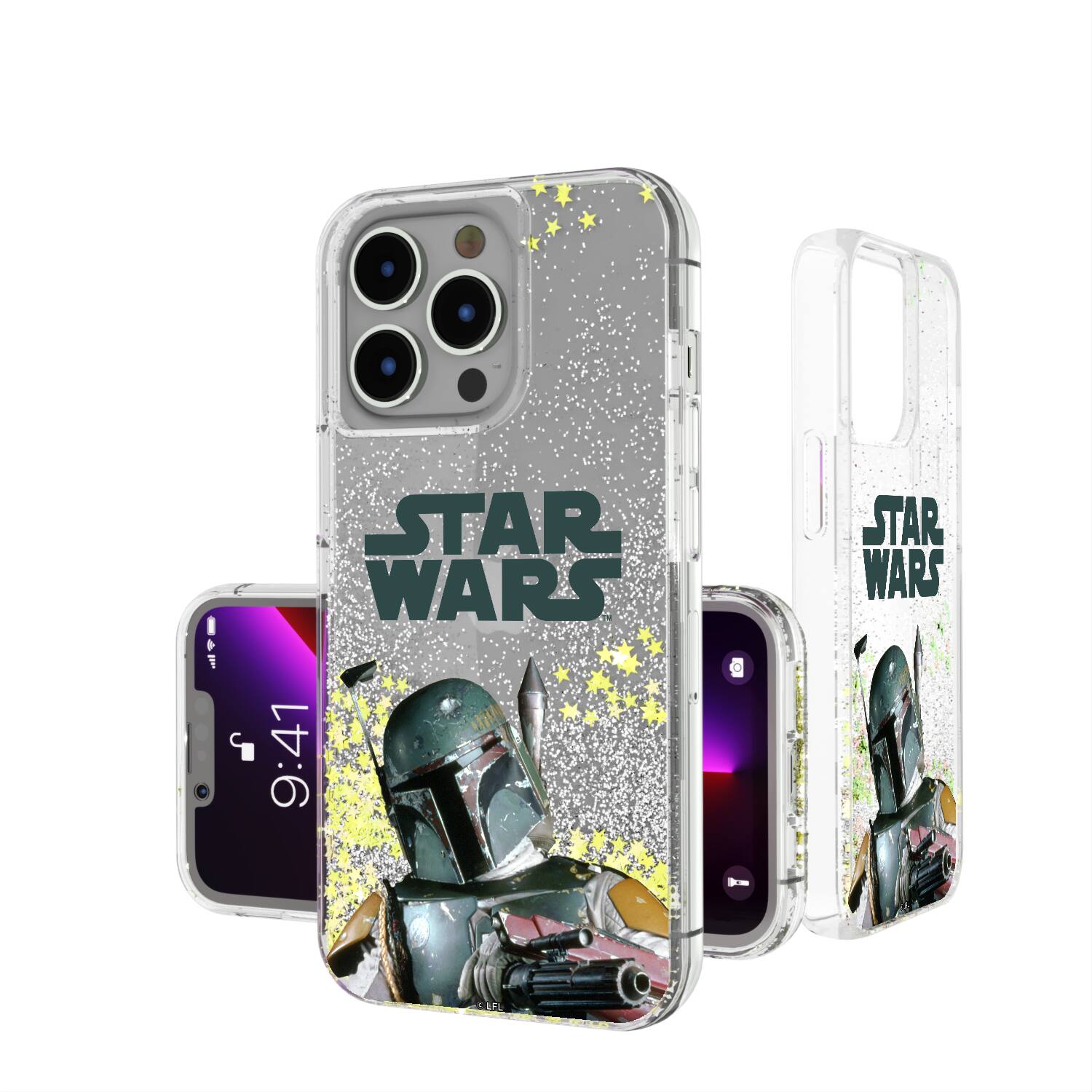Keyscaper - Star Wars: The Empire Strikes Back Color Block Glitter Phone Case - Apple iPhone 14 - Boba Fett