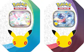 pokmon trading card game evolution celebration tin Pokemon TCG: and a code card to redeem a 60 card deck for the Pokemon TCG online game Pokemon 2018 Evolution Celebration Tin