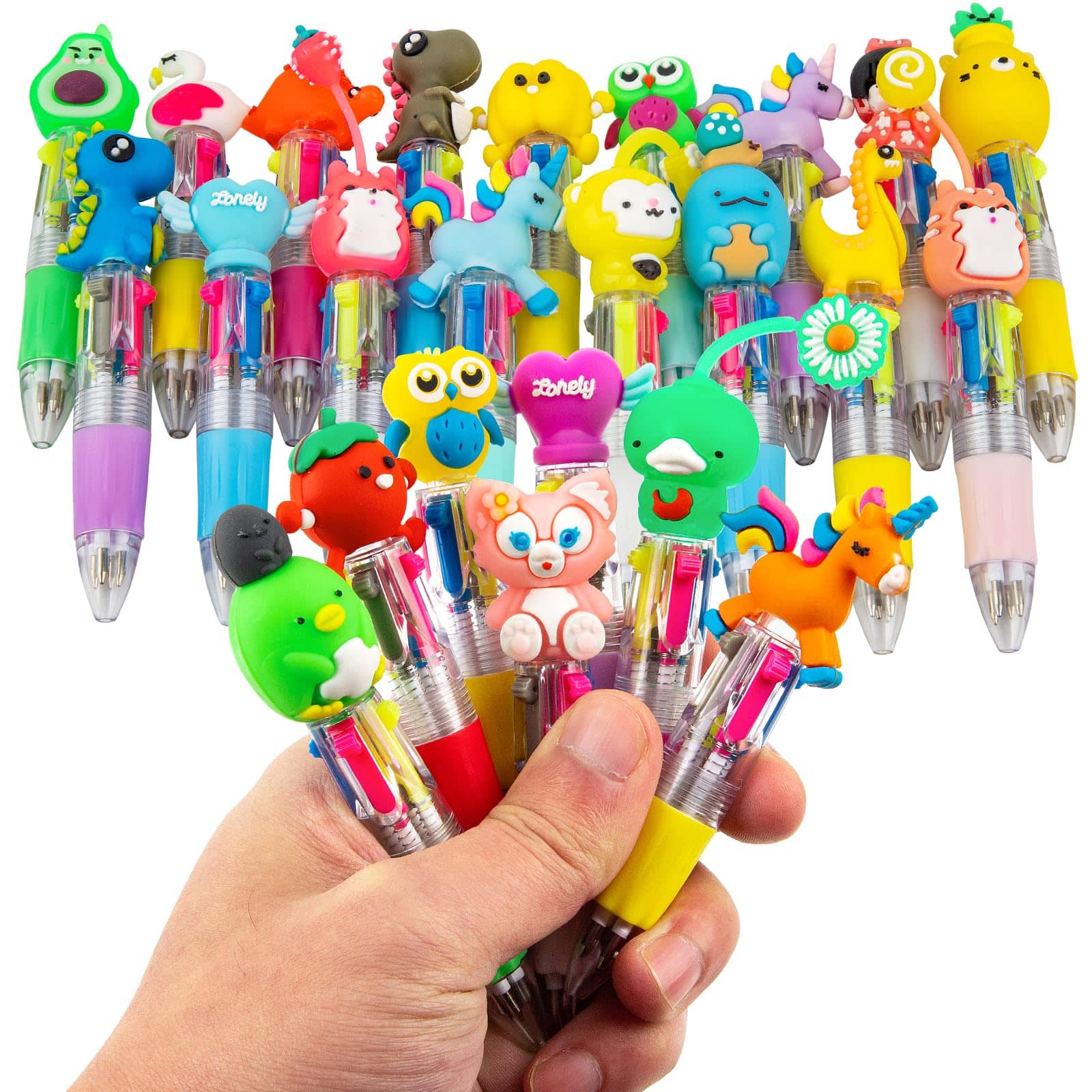 Paradigms Interiors - Multicolor Pen In One 4 in 1 Cute Pens For 24 Ballpoint Birthdays And Children' Parties Fun Gifts Assorted Lnk