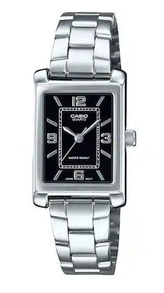 Casio - Standard Analog Stainless Steel Dial Quartz LTP-1234DD-1A Women's Watch - Black