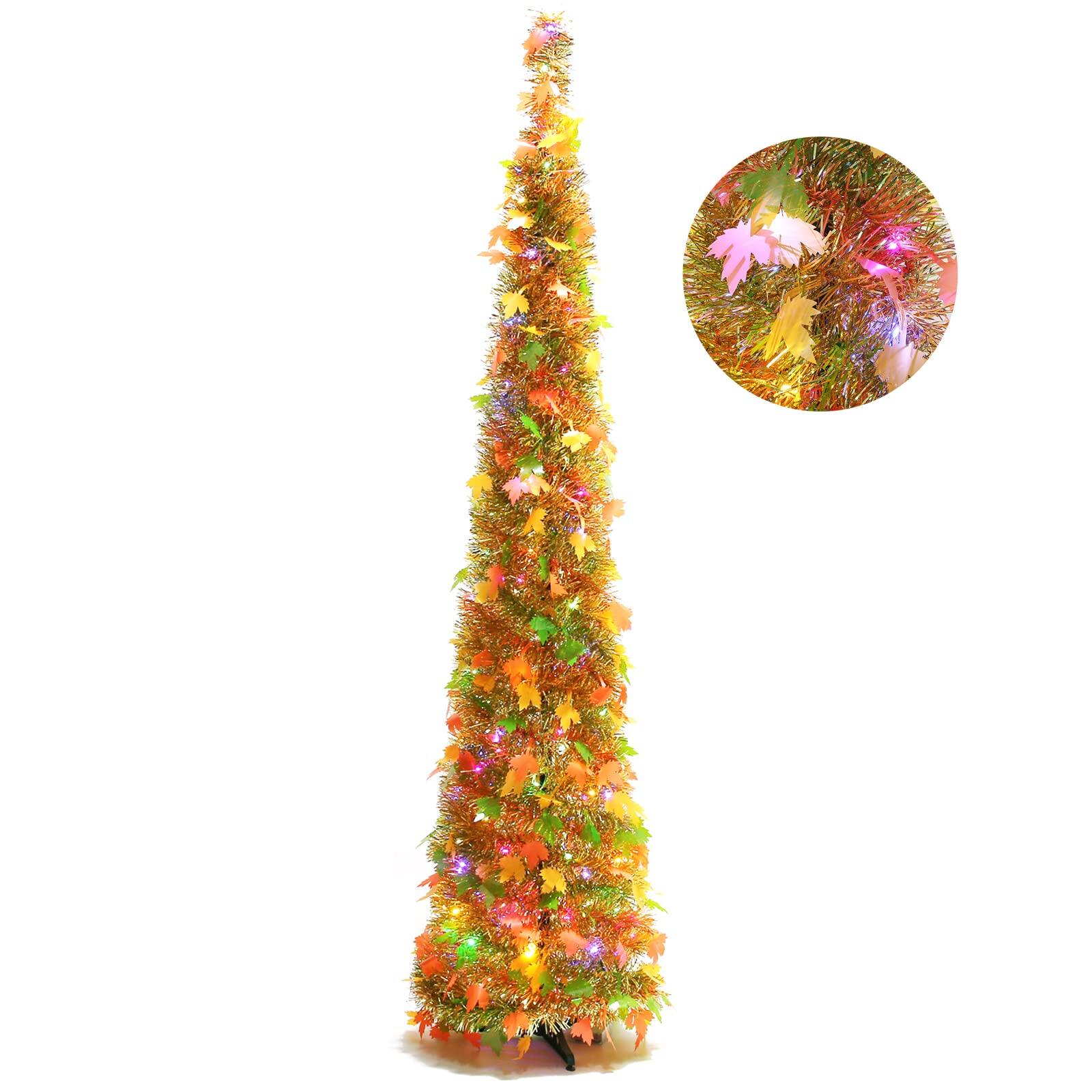 Skar Audio - Artificial Christmas Pop Up Tree Tinsel Pencil With 100 Multi - Yellow
