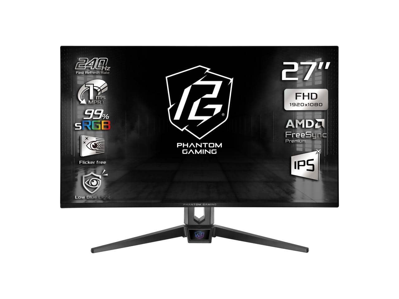 ASRock - Phantom Gaming 27" FHD 240Hz IPS 1ms FreeSync Premium Monitor PG27FFS1A - Black
