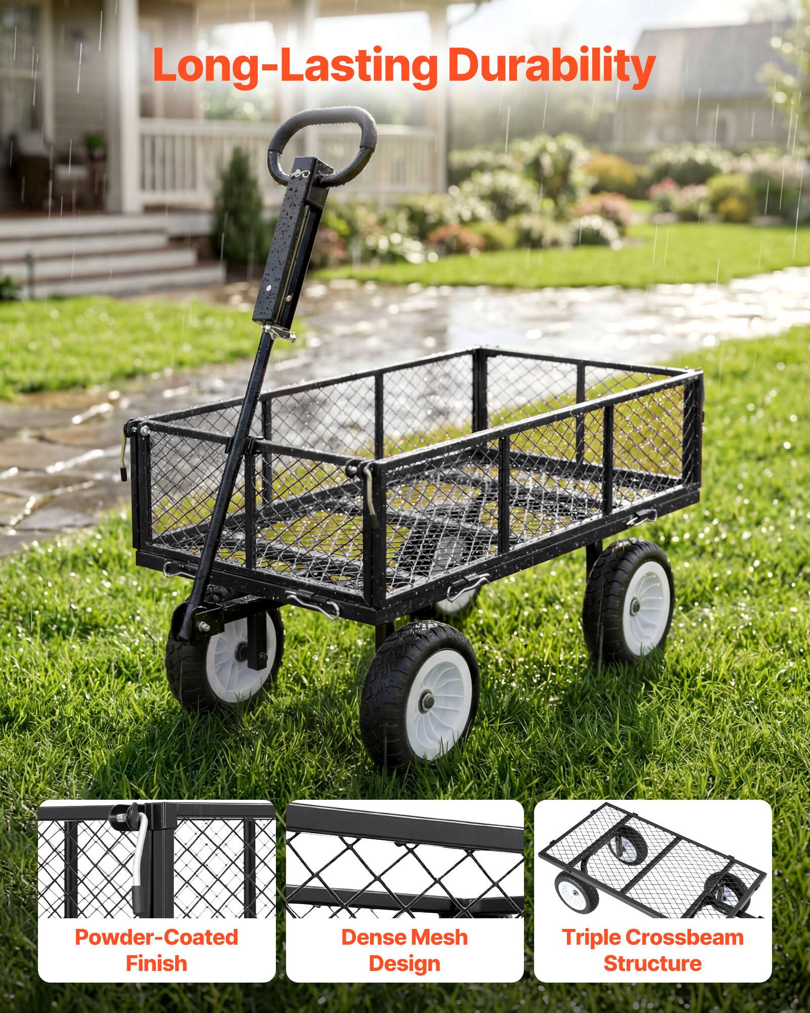 Long-Lasting Durability

- Powder-Coated Finish
- Dense Mesh Design
- Triple Crossbeam Structure