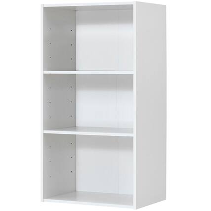 Front. Costway - 3 Tier Open Shelf Bookcase Multi-functional Storage Display Cabinet Furni White - White.