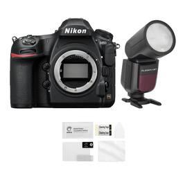 Bundle - D850 DSLR Camera - With Flashpoint Zoom Li-on X R2 TTL On-Camera Round Flash Speedlight For Nikon , Screen
