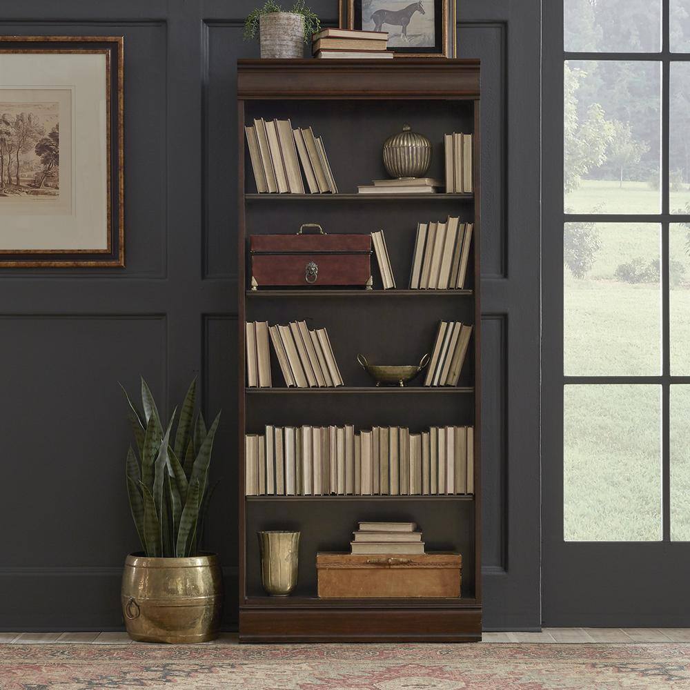 Alt View 3. Liberty Furniture Industries - Brayton Manor Jr Executive 72 Inch Bookcase (RTA) in Cognac - Brown.