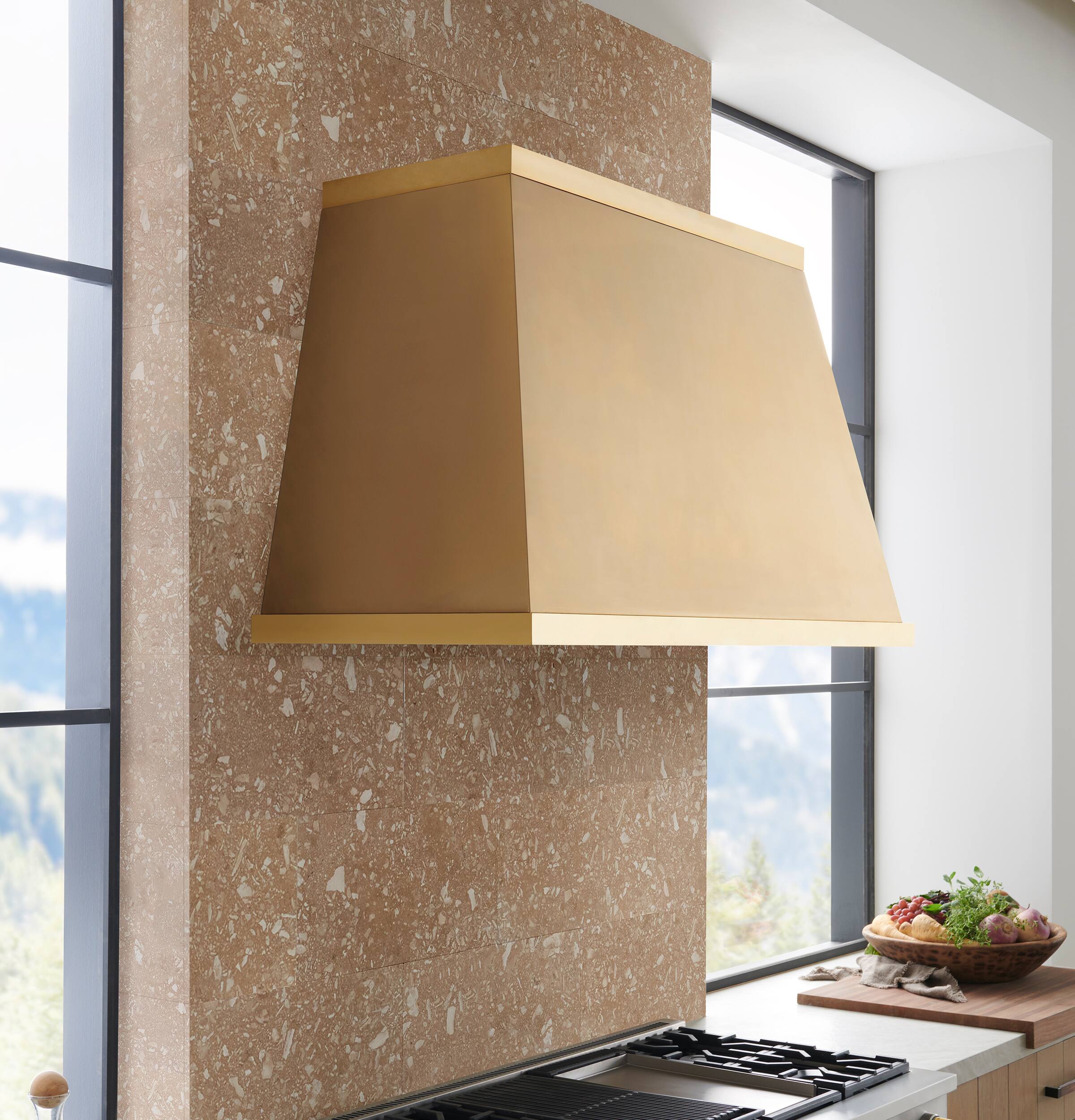 Alt View 1. Monogram - The Designer Collection 53" Range Hood Canopy - Brass.