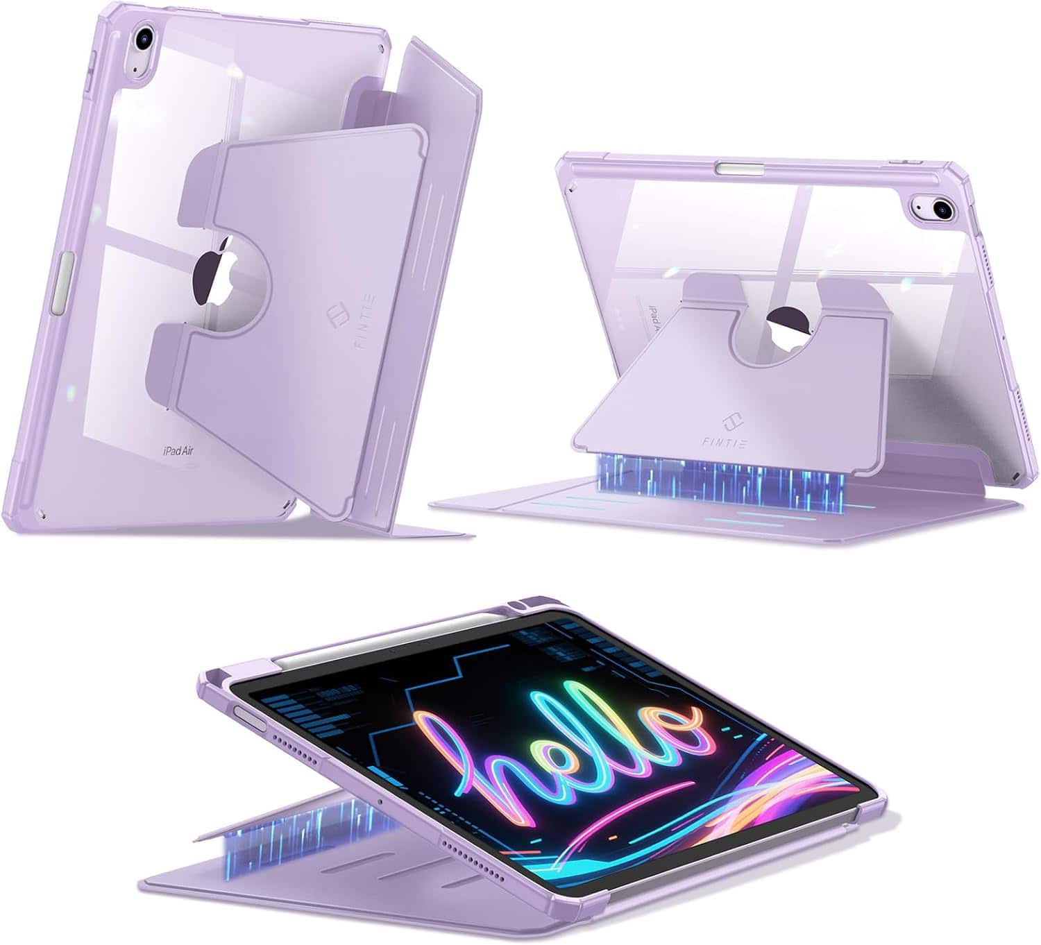 Fintie - Case for iPad Air 11-inch (M4/M3/M2) & iPad Air 4th/5th Gen 10.9 inch | Clear Hard PC Back Cover with Magnetic Stand - Purple price history on PriceWatchPro