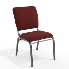 Emma + Oliver - Multipurpose Church Chairs - 18.5 in. Wide - Maroon Fabric/Silver Vein Frame