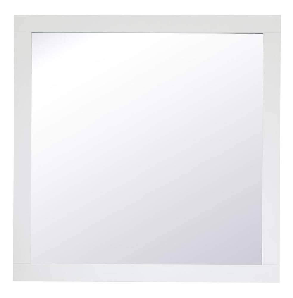 Angle. Elegant Decor - Aqua square vanity mirror 36 inch in White - White.