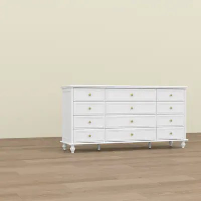 FUFU&GAGA - 12 - Drawer Silent Dresser: Spacious & Quiet Storage Solution - White FUFU&GAGA - 12 - Drawer Silent Dresser: Spacious & Quiet Storage Solution - White