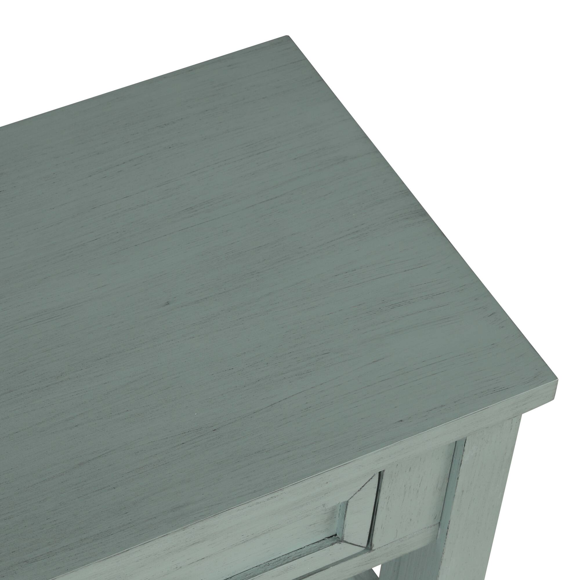 Alt View 5. GOODSILO - Farmhouse Pine Wood Console Table with Drawers and Storage Shelf for Entryway Living Room Bedroom Hallway Kitchen - Retro Blue.